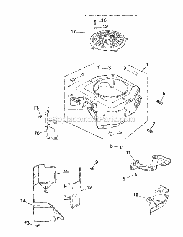Cv23s-75592 Blower Housing & Baffles Diagram and Parts List for M50-KHS 53BB5BBP750 Cub Cadet Sprayer